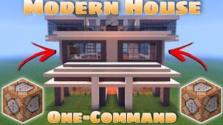 How To Spawn  Modern House Using Command Block  In Minecraft PE