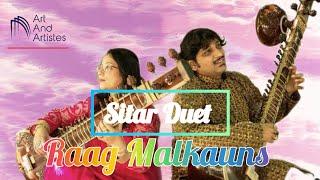 Raag Malkauns  Sitar Duet   Indian Classical Music  Abhishekh Adhikary & Dr. Murchana Adhikary