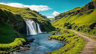 Beautiful Relaxing Music - Stop Overthinking Peaceful Waterfall Scene Reduces Stress