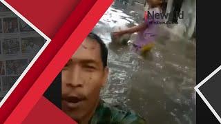 Kocak Sambil Berenang Warga Ini Tagih Janji Penanganan Banjir Gubernur Anies