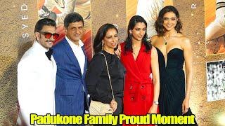 Proud Moment For Deepika & Ranveer As Papa Prakash Padukone Mom Ujjala & Sister Came For 83Premiere