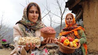 IRAN Kebab im Pilaf mit Pistazien- und Safrangeschmack im Dorf  Rural Recipes Vlog