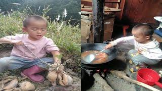 Rural life little chef  Heart warming cooking food