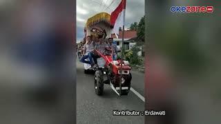 Unik Traktor Jadi Kendaraan Pengantin di Aceh