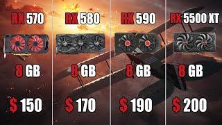 RX 570 vs RX 580 vs RX 590 vs RX 5500 XT Test in 10 Games  1080P