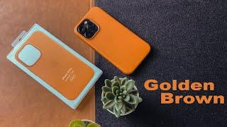 iPhone 13 Pro Golden Brown Leather case with MagSafe  Unboxing silently