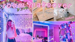 EXTREME ROOM MAKEOVER my NEW room *aesthetictiktokpinterest inspired bedroom*