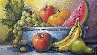 #64.Pintando BODEGÓN con FRUTAS.Valores tonales y color de las sombras.Tutorial al óleo. ortegart.