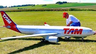 AIRBUS A330-200 AMAZING HUGE RC SCALE MODEL TURBINE JET AIRLINER  FLIGHT DEMONSTRATION