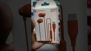 Portronics Conch Beat C in Ear Wired Earphones with Mic Type C Audio Jack 10mm Driver #headphones