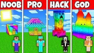 Minecraft Battle NOOB vs PRO vs HACKER vs GOD RAINBOW SPECTRITE HOUSE BUILD CHALLENGE in Minecraft
