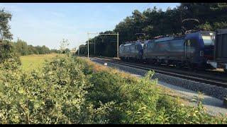 Doubletraction 2 Vectron Locomotives with Container Train at Blerick the Netherlands July 18-2024