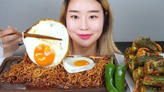 직접만든 오이소박이와 짜파게티 계란후라이 먹방 MUKBANG REALSOUND