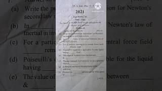 2021 physics core paper 2+3 physics 1st semester exam #priviousyear #exam #physics2021