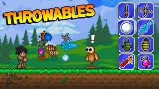 Terraria But EVERY Throwable Attacks At The Same Time...