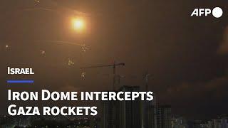 Israels Iron Dome intercepts rockets fired from Gaza  AFP