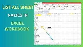 How to Get a List of All Worksheet Names Automatically in Excel #exceltech #exceltips #exceltutorial