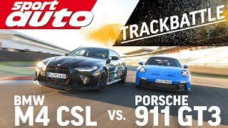 BMW M4 CSL vs. Porsche 911 GT3 992  Trackbattle Hockenheim-GP  Tracktest sport auto