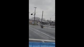 WATCH Traffic light blows off and falls to ground