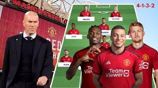  MANCHESTER UNITED POTENTIAL STARTING LINEUP WITH TRANSFERS Under ZINEDINE ZIDANE  4-1-3-2 