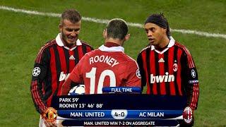 Ronaldinho and David Beckham will never forget Wayne Rooneys performance in this match