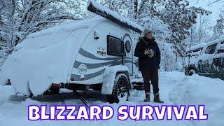 Teardrop Camper in a Blizzard  Winter Camping in a foot of snow  Nucamp T@G