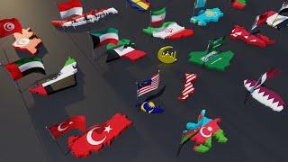 Names & Flags and Maps of Islamic countries