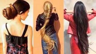 Bun Drop Compilation with 42 Most Beautiful Long Hair Girls 2018