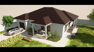 House Design Plans 13 X 15m 3 Bedrooms      Twinmotion