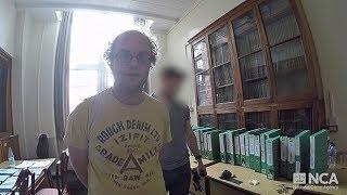 NCA footage shows the surveillance arrest and questioning of dark web paedophile