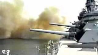 USS Wisconsin firing 16IN guns
