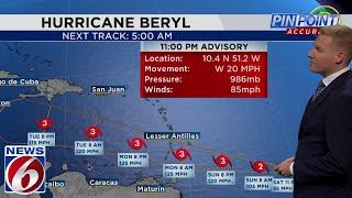 Beryl becomes first hurricane of 2024 season expected to rapidly strengthen