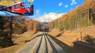  4K  Pontresina - Scuol-Tarasp late autumn cab ride Switzerland 11.2020