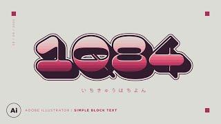 Simple Block Text Effect  Adobe Illustrator