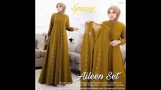 Terbaru Gamis Aileen set outer 2023 yg sangat cantik dan elegan fashion busana muslim