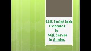 Connect to SQL Database from Script task in SSIS