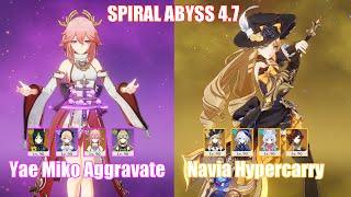 C0 Yae Miko Aggravate & C0 Navia Hypercarry  Spiral Abyss 4.7  Genshin Impact