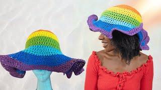  Unbelievably easy hat to make  CROCHET FLOPPY SUN HAT