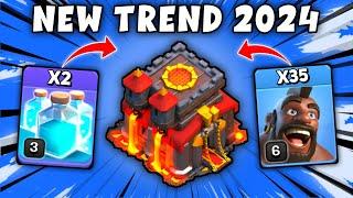 TH10 Hog Rider + Clone Spell Attack Strategy  Th10 War Attack Strategy 2024 Clash of Clans
