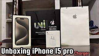 Unboxing iPhone 15 pro charger and review  iphone 15 pro charging speed test