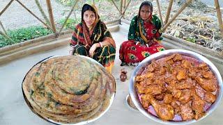 Lachha Paratha & Chicken Kosha Recipe  সবথেকে সহজ লাচ্ছা পরোটা আর টেস্টি চিকেন কসা রেসিপি