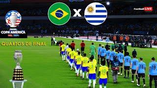 BRASIL x URUGUAI - QUARTOS DE FINAL DA COPA AMÉRICA 2024  VINICIUS x NUNEZ  PES REALÍSTICA