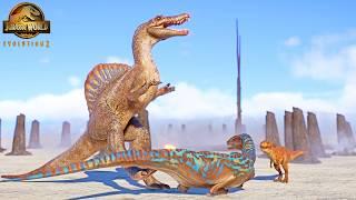 DINOSAUR SURVIVAL P7 - BABY REX AND SPINOSAURUS TRAPPED IN THE GRAVEYARD JURASSIC WORLD EVOLUTION 2