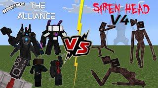 New Siren Head V4 VS The Alliance Skibidi Toilet Minecraft PE