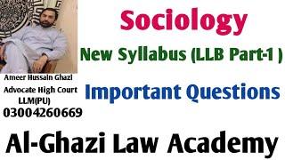 Important Questions of Sociology LLB Part one