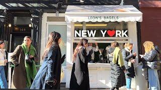 4K New York City  Lively Greenwich & West Village  Leons BagelsTe Company🫖  Feb. 2024