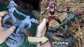 BloodRayne. Сборка и покраска фигурки  BloodRayne statue 3D printing & Painting