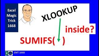 INDEX & MATCH or XLOOKUP for Lookup Formula in SUMIFS Criteria Argument. Excel Magic Trick 1668.