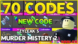NEW CODE70 WORKING CODES for ️MURDER MISTERY 2 ️ ZYLEAKS ️ Roblox 2024