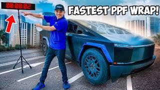 Tesla Cybertruck Wrap in Record Time Fastest Ever?  Matte Black PPF